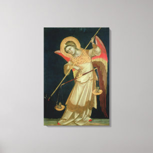 Ein Engel, der ein Soul, c.1348-55 wiegt Leinwanddruck