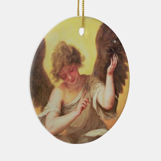 Ein Engel, der eine Glasflasche hält Keramik Ornament (Rechts)