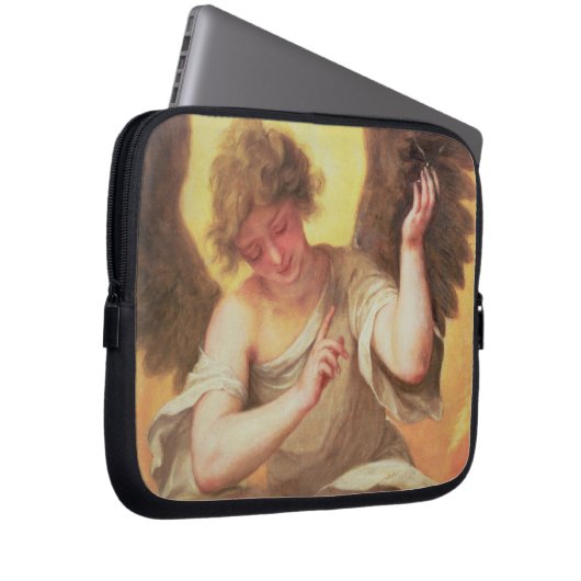 Ein Engel, der eine Glasflasche hält Laptopschutzhülle (Vorne Rechts)