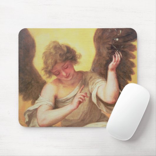 Ein Engel, der eine Glasflasche hält Mousepad (Mit Mouse)