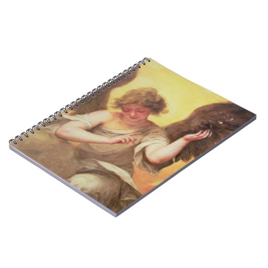 Ein Engel, der eine Glasflasche hält Notizblock (Linke Seite)