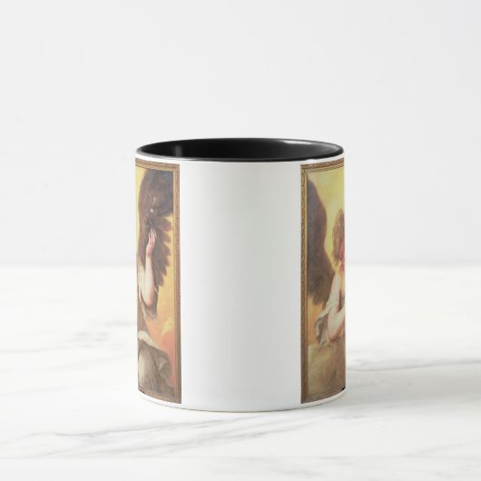 Ein Engel, der eine Glasflasche hält Tasse (Zentrum)