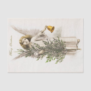 Ein Engel, der einen Vintagen Weihnachtsfeiertag h Seidenpapier