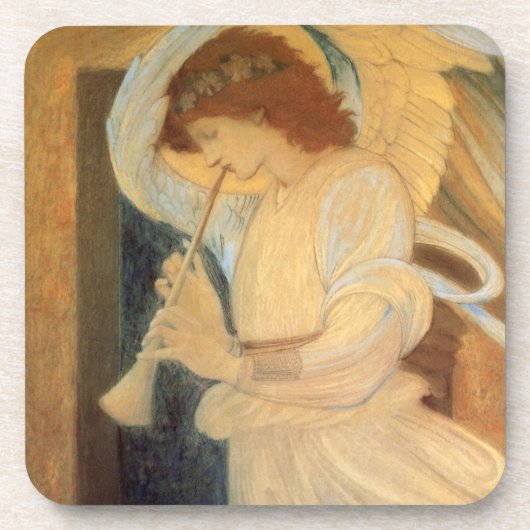 Ein Engel, der Flageolet von Burne Jones spielt Getränkeuntersetzer (Vorderseite)