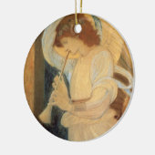Ein Engel, der Flageolet von Burne Jones spielt Keramikornament (Links)