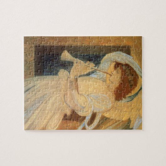 Ein Engel, der Flageolet von Burne Jones spielt Puzzle (Horizontal)