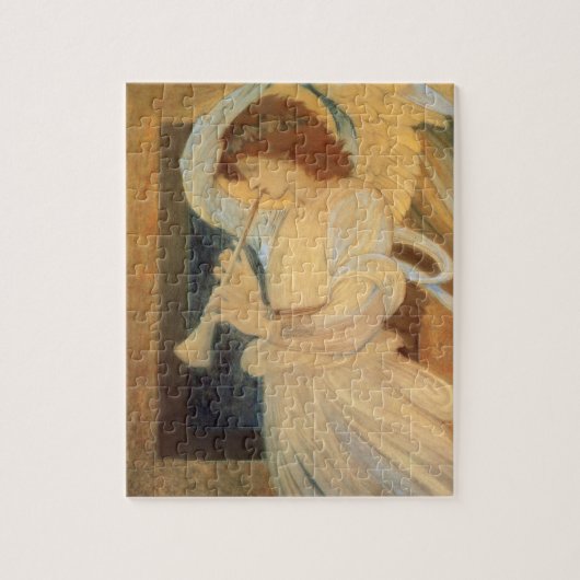 Ein Engel, der Flageolet von Burne Jones spielt Puzzle (Vertikal)