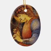 Ein Engel, der Flute spielt - Zierarbeit Keramik Ornament (Hinten)