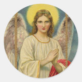 Ein Engel erschien Viktorianisch Runder Aufkleber (Vorderseite)