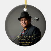 Ein Engel im Himmel | Foto zur Erinnerung an Gold Keramik Ornament (Vorne)