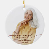 Ein Engel im Himmel | Rose Foil Memorial Foto Keramik Ornament (Hinten)