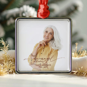 Ein Engel im Himmel Rose Gold Foil Memorial Foto Ornament Aus Metall