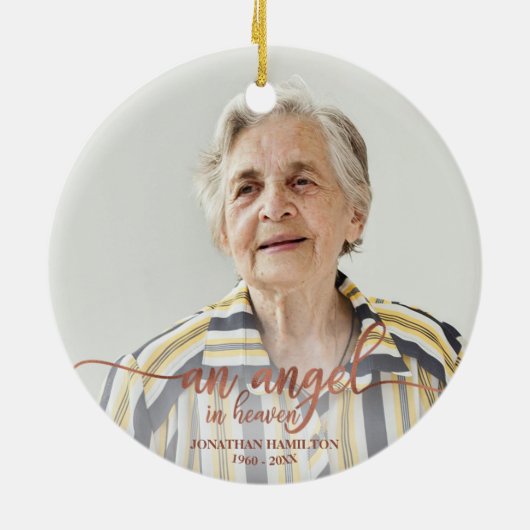 Ein Engel in der Erinnerung an das Personalisierte Keramik Ornament (Hinten)