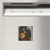 Ein Engel in Rot mit Lute von Leonardo da Vinci Magnet (In Situ (Geschirrspüler))