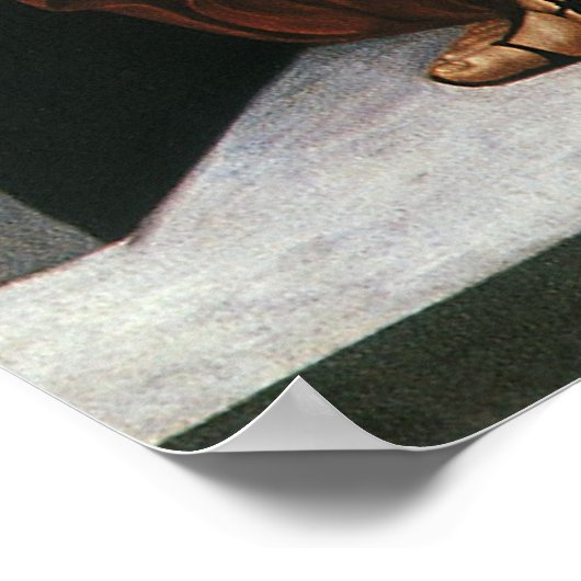 Ein Engel in Rot mit Lute von Leonardo da Vinci Poster (Ecke)