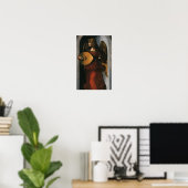 Ein Engel in Rot mit Lute von Leonardo da Vinci Poster (Heimbüro)