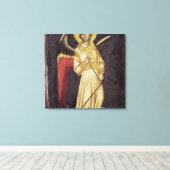 Ein Engel mit Dämon an einer Kette Leinwanddruck (Insitu (Holzboden))