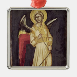 Ein Engel mit einem Dämon auf einer Kette Silbernes Ornament