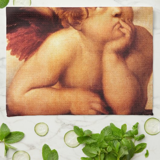 Ein Engel, Sonderkommando des Sistine Madonna - Geschirrtuch (Gefaltet)