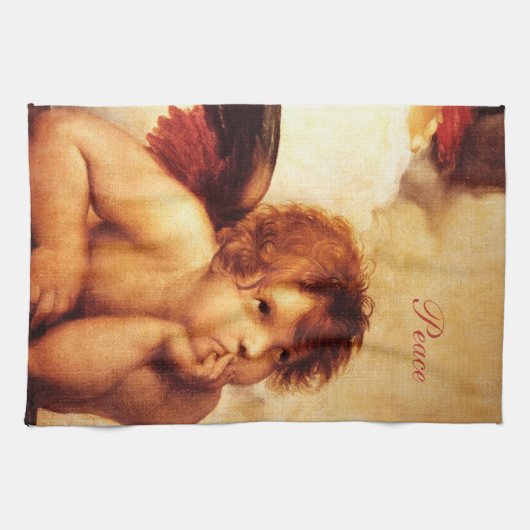 Ein Engel, Sonderkommando des Sistine Madonna - Geschirrtuch (Horizontal)