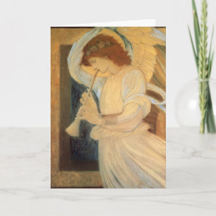 Ein Engel spielt ein Flageolett von Burne Jones Feiertagskarte