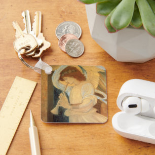 Ein Engel spielt ein Flageolett von Burne Jones Schlüsselanhänger