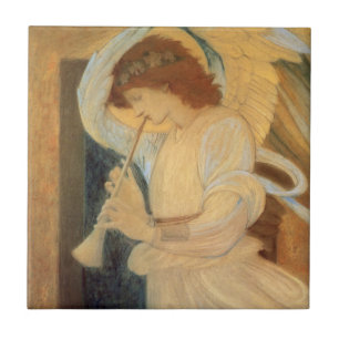 Ein Engel spielt Flageolett von Burne-Jones Fliese