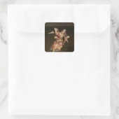 Ein Engel über dem Altarbild Quadratischer Aufkleber (Tasche)