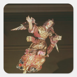 Ein Engel über dem Altarpiece Quadratischer Aufkleber