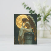 Ein Engel und der Mond Postkarte (Stehend Vorderseite)
