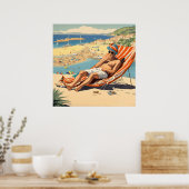 Ein Engländer Sonnenbaden Print Poster (Küche)