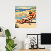 Ein Engländer Sonnenbaden Print Poster (Heimbüro)