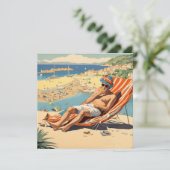 Ein Engländer sonnt sich Feiertagskarte (Stehend Vorderseite)