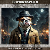 Ein englischer Bulldog ist ein Detektiv in Los Ang Seidenpapier