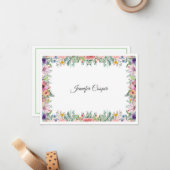 Ein englischer Garten Bouquet Individuelle Name Mitteilungskarte (Vorderseite/Rückseite Beispiel)