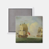 Ein englischer Sloop und ein Frigat in einer leich Magnet (Vorderseite/Rückseite)