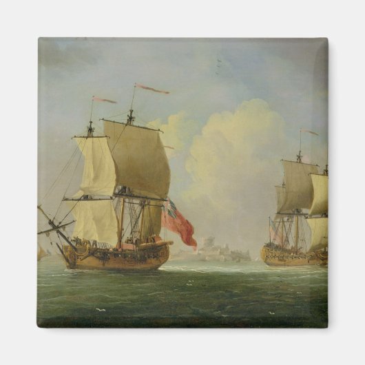 Ein englischer Sloop und ein Frigat in einer leich Magnet (Vorne)