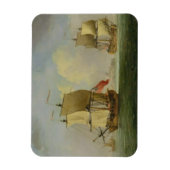 Ein englischer Sloop und ein Frigat in einer leich Magnet (Vertikal)