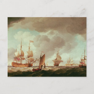 Ein englischer Vizeadmiral von Rot und seiner Postkarte
