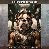 Ein englisches Bulldog-Steampunk-Aviator Tissue Pa Seidenpapier