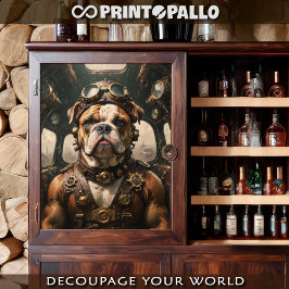 Ein englisches Bulldog-Steampunk-Aviator Tissue Pa Seidenpapier