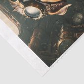 Ein englisches Bulldog-Steampunk-Aviator Tissue Pa Seidenpapier (Detail)