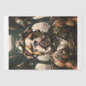 Ein englisches Bulldog-Steampunk-Aviator Tissue Pa Seidenpapier (Vorderseite)