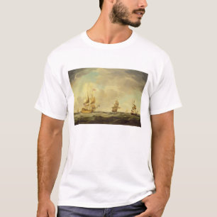 Ein englisches Flaggschiff unter einfachem Segel T-Shirt