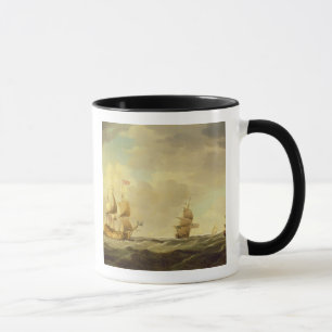 Ein englisches Flaggschiff unter einfachem Segel Tasse