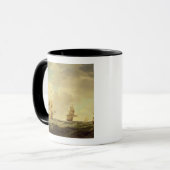 Ein englisches Flaggschiff unter einfachem Segel Tasse (Vorderseite Links)