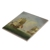 Ein englisches Sloop und eine Fregatte in einer Fliese (Seite)