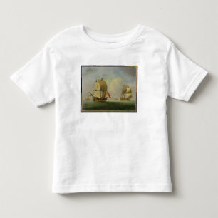 Ein englisches Sloop und eine Fregatte in einer Kleinkind T-shirt