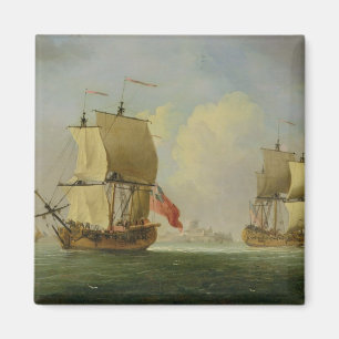 Ein englisches Sloop und eine Fregatte in einer Magnet