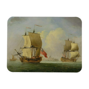 Ein englisches Sloop und eine Fregatte in einer Magnet